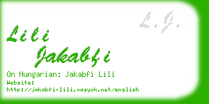 lili jakabfi business card